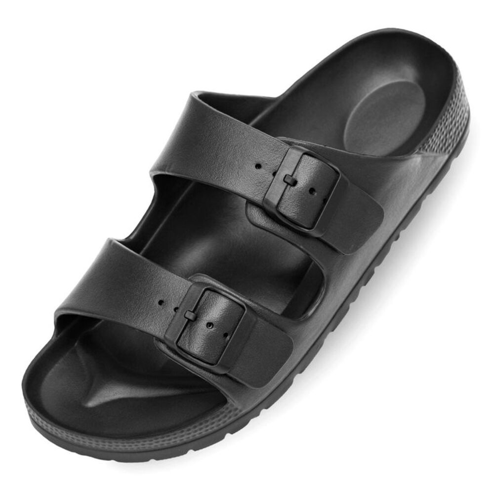 Alpine Swiss Mens Double Strap EVA Slide Sandals Sole Flat Casual Comfort Shoes